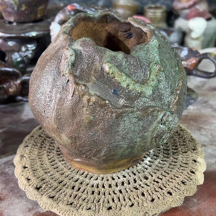 058新店福利手工粗陶高温花盆