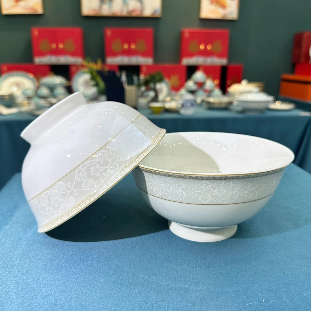 景德镇餐具【微瑕尾货】时尚小资高脚面碗