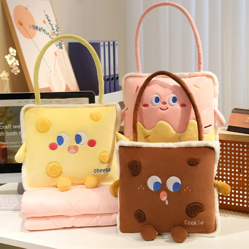 手提抱枕被子两用毯子二合一车载靠枕办公室汽车午睡枕头加厚折叠