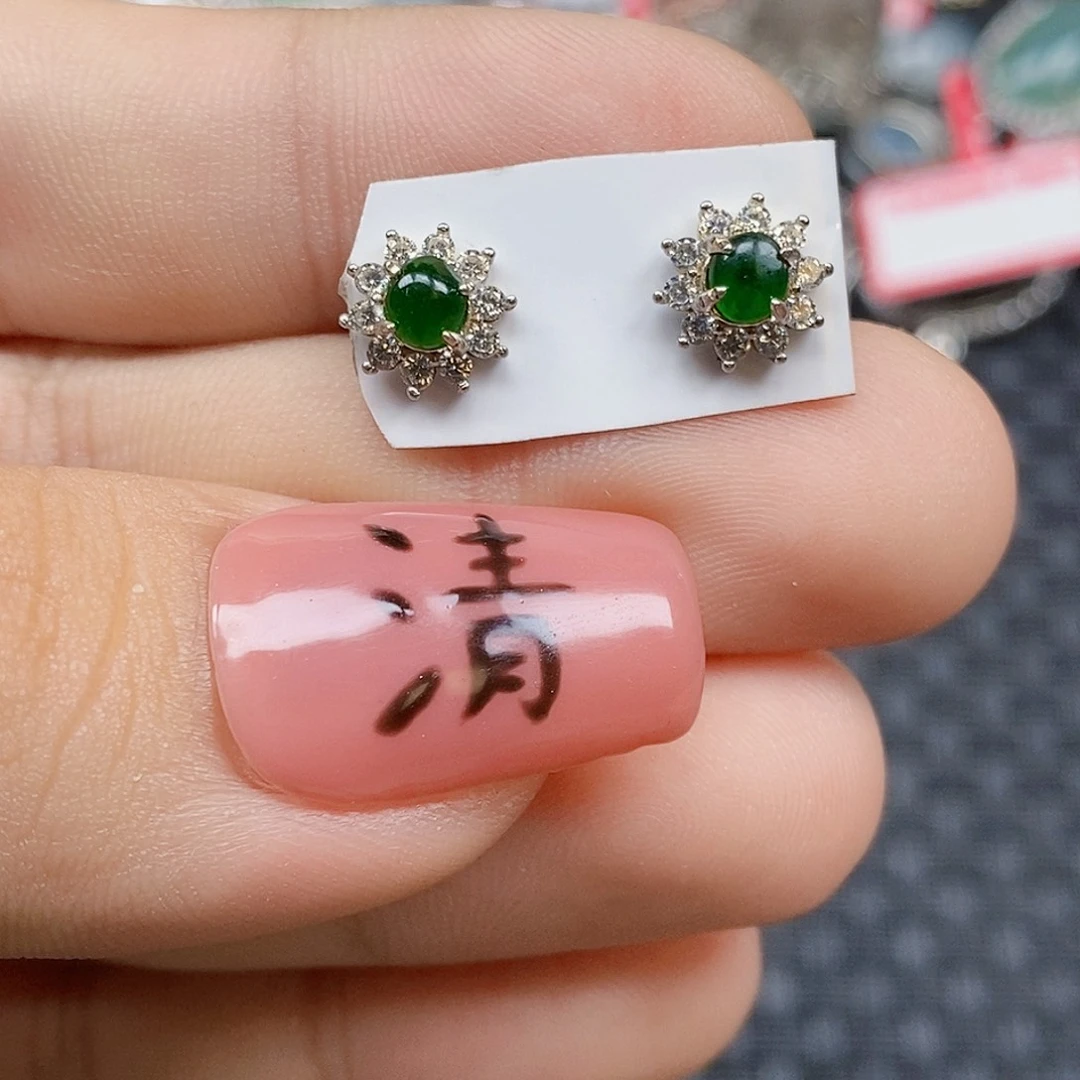 翡翠银S925镶嵌戒指