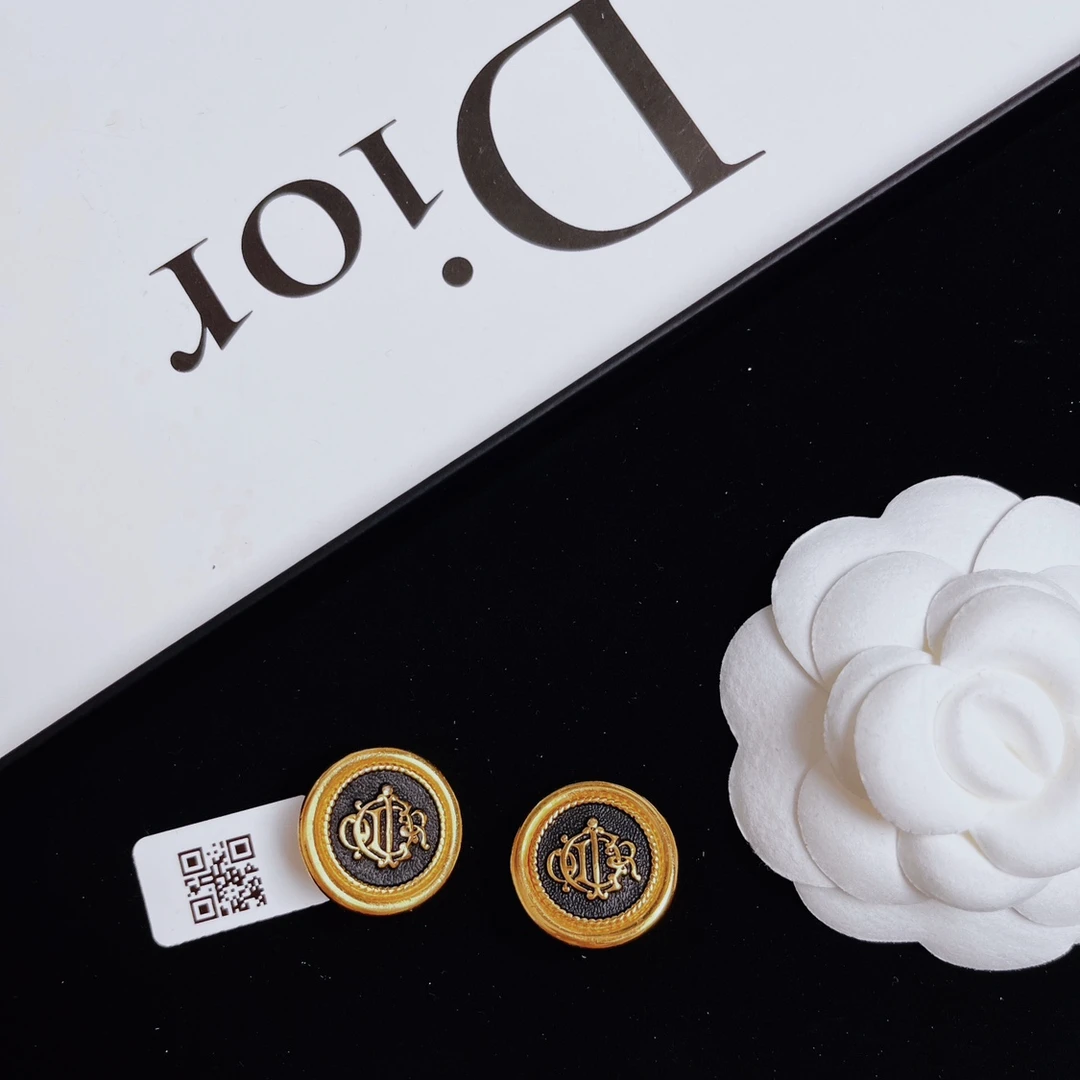 95新 DIOR/迪奥 柚礼中古/迪奥黑金南瓜马车耳夹LZ508289