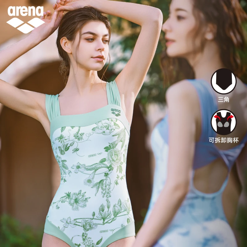 arena阿瑞娜25年新品女士南法风情修身温泉性感连体无袖三角泳衣