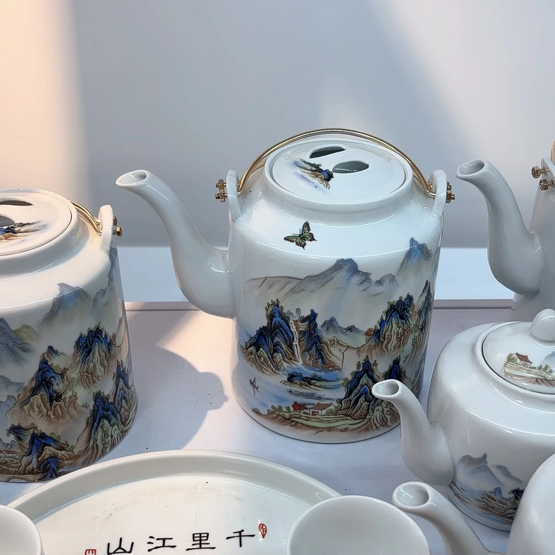 壶千里江山图四斤➕提梁