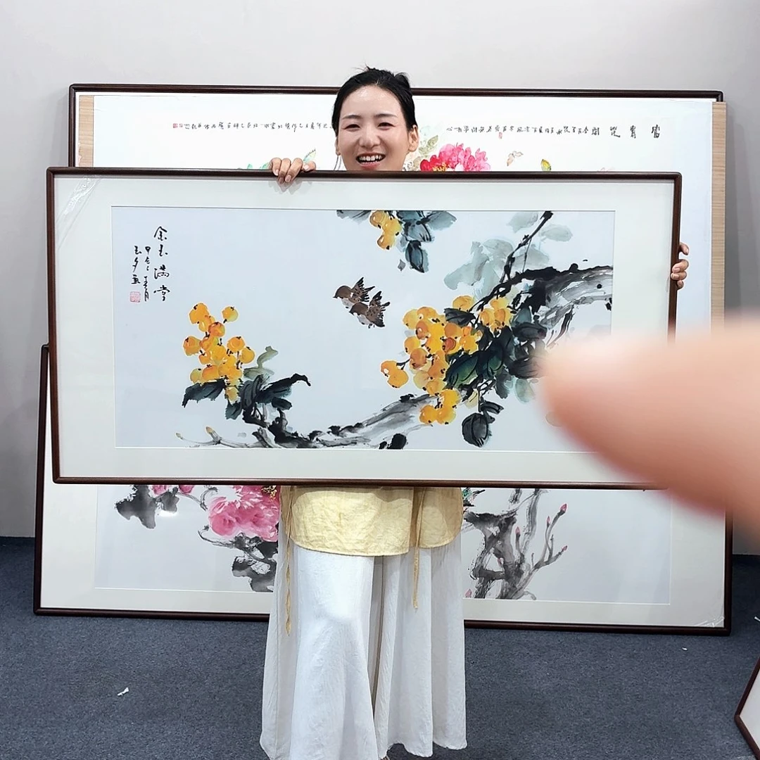 国画手绘作品120×60尺寸