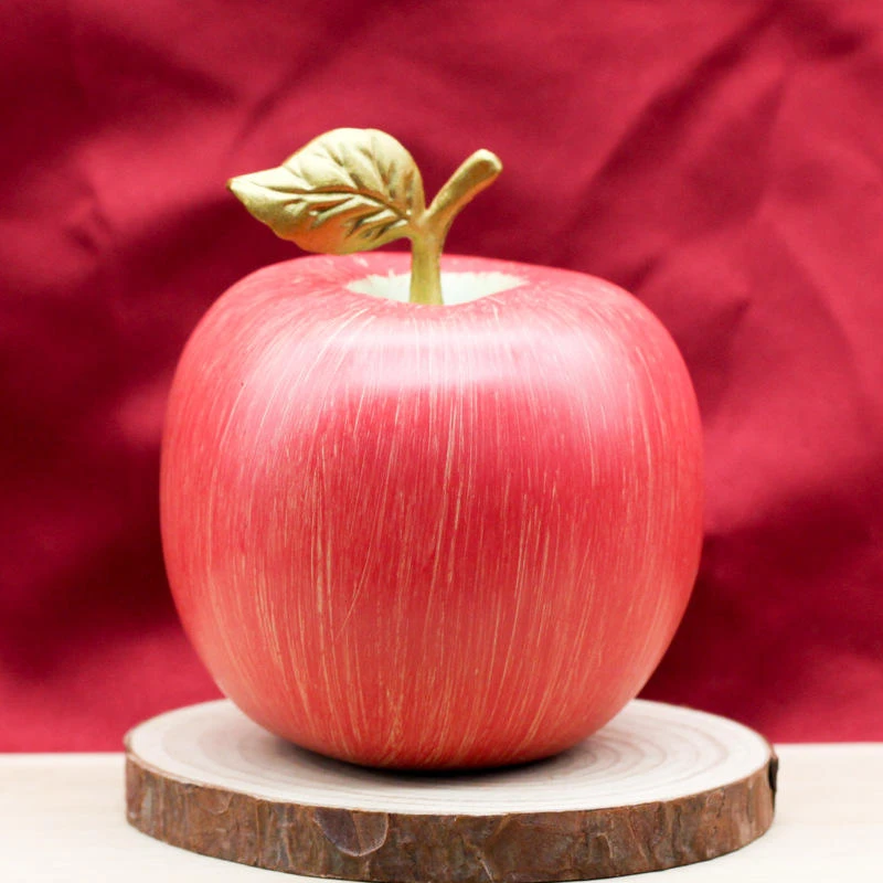 爆款黄铜苹果摆件实心铜工艺粉红色苹果摆件平安摆件家居客厅摆件