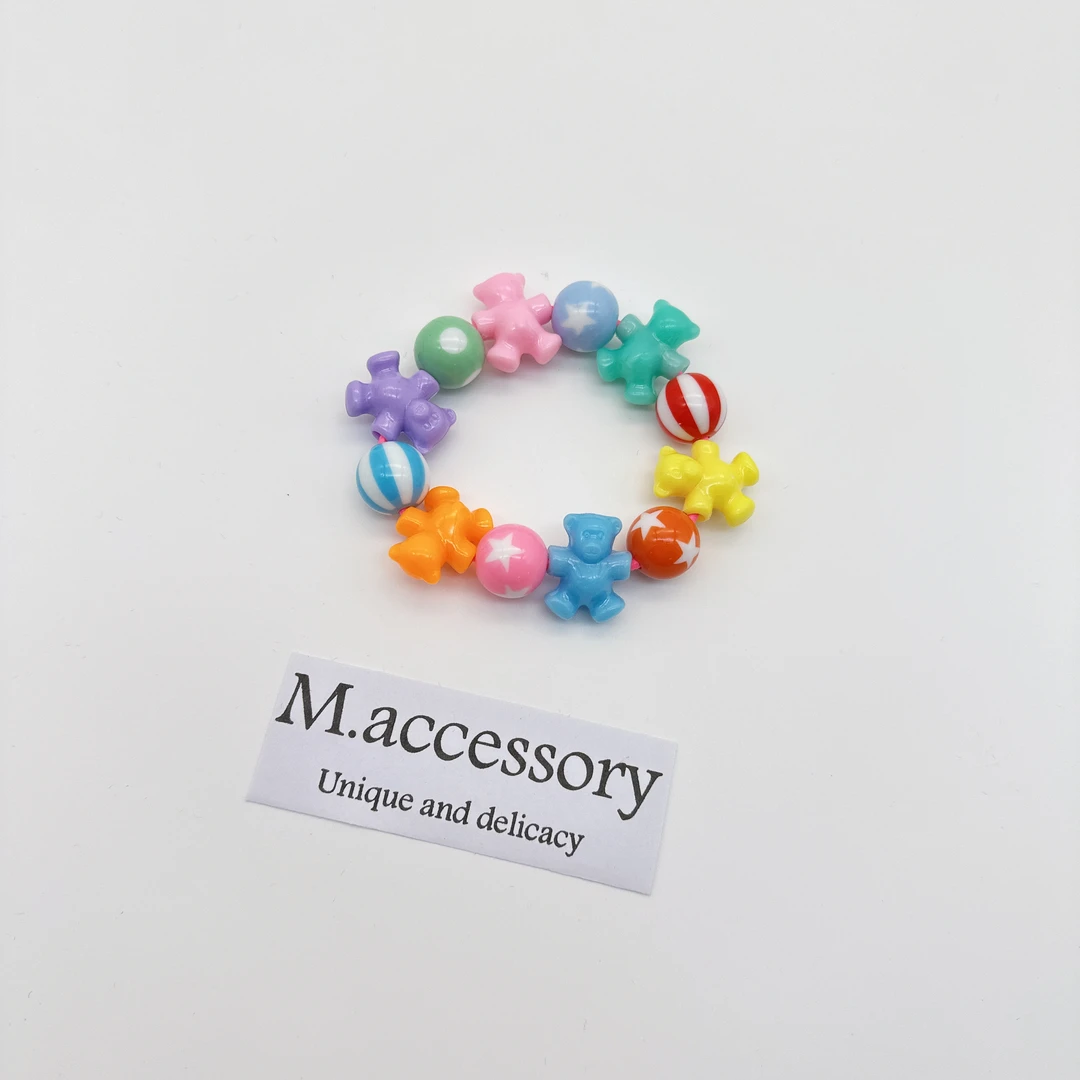 Mi33 韩版饰品 彩色小熊发绳发圈 62