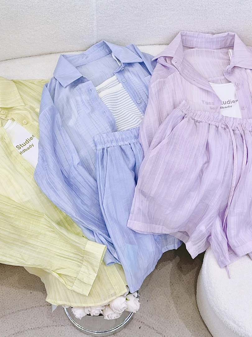 琳心丨春夏新款时尚简约长袖衬衫套装 SX5178