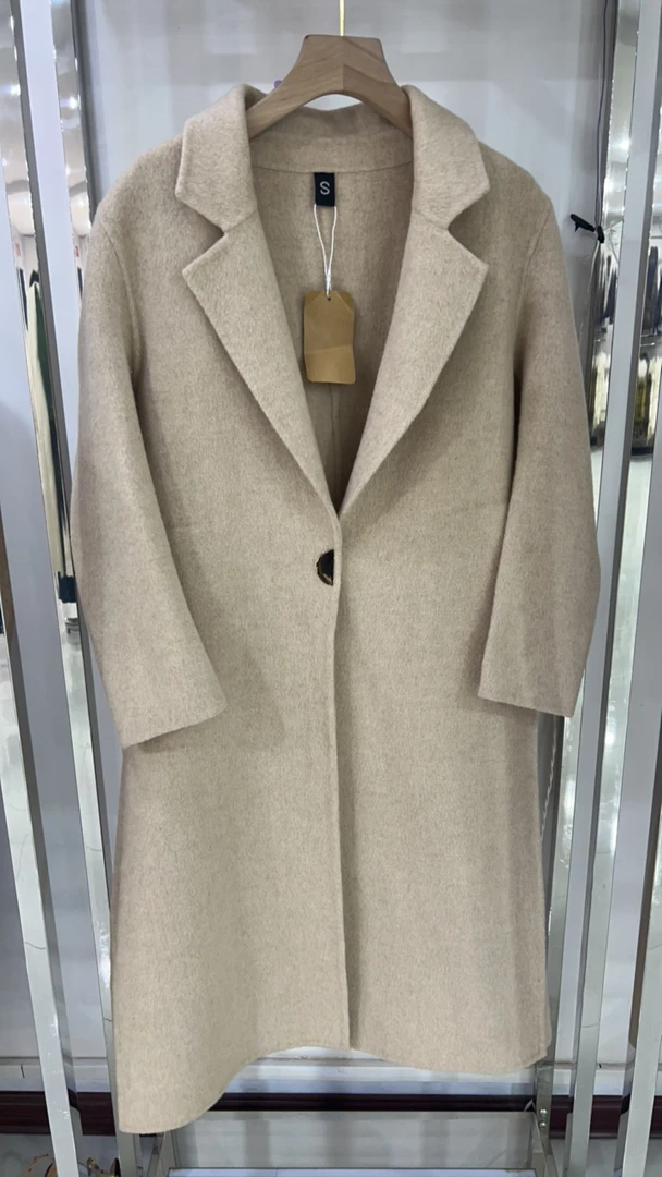 百搭呢大衣西装秋冬毛呢外套经典休闲驼色女士外套树脂固色