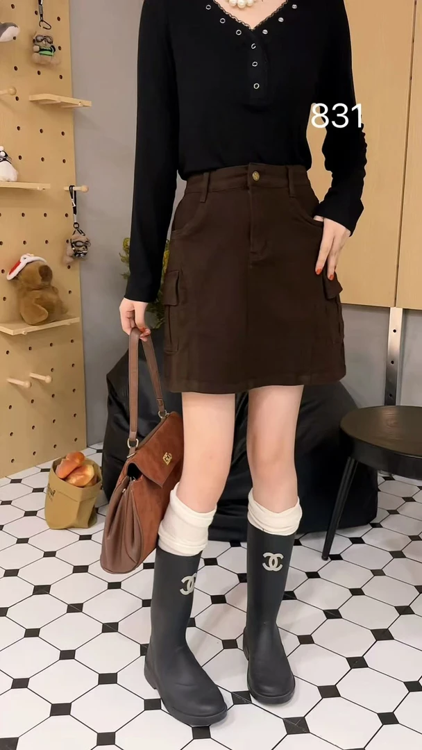 半身裙纯色工装水洗女士短裙半裙