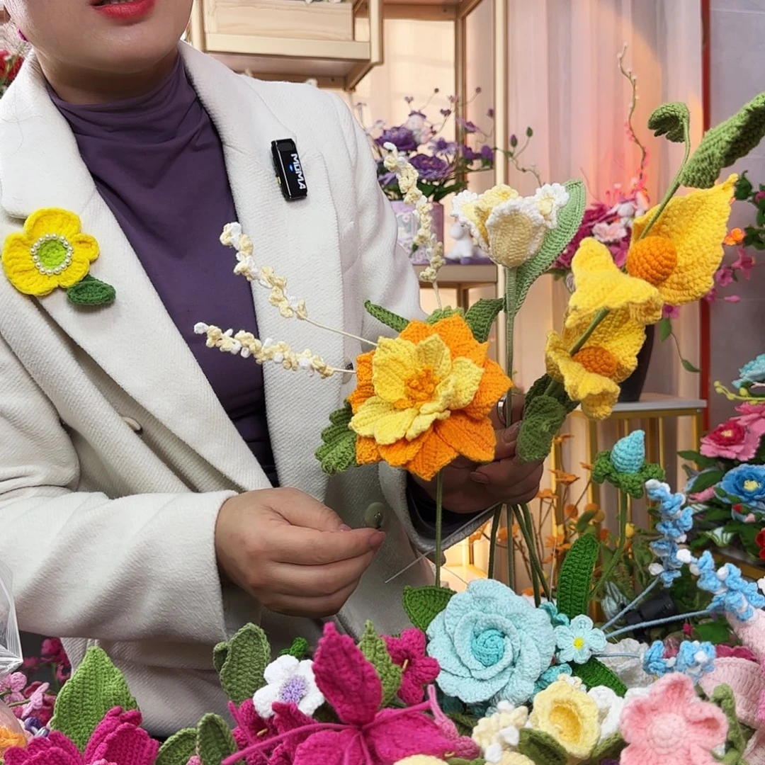 纯手工钩织钩织花束