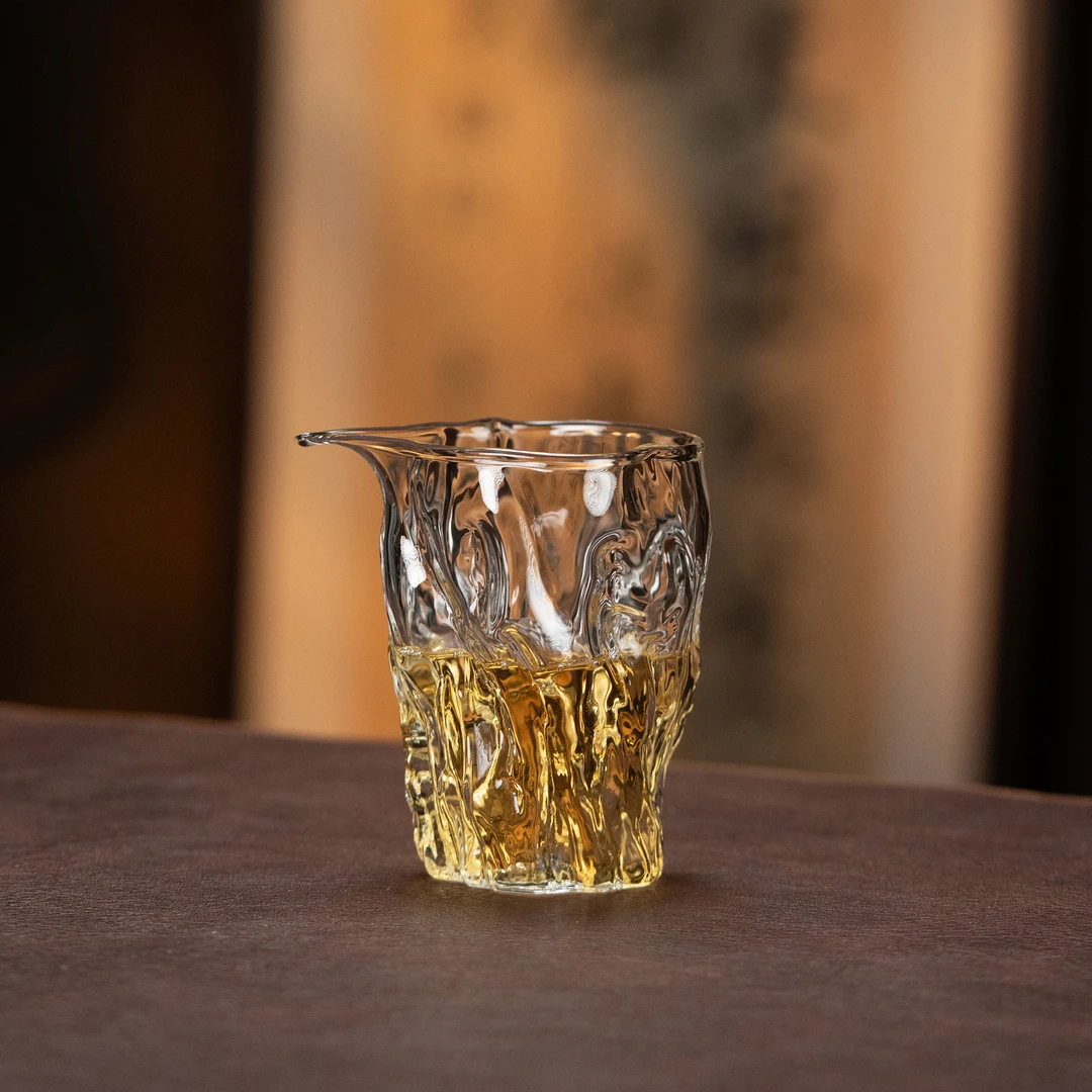 【利贞｜高树桩玻璃公道杯】日式功夫茶具高硼硅约260cc 福利系列