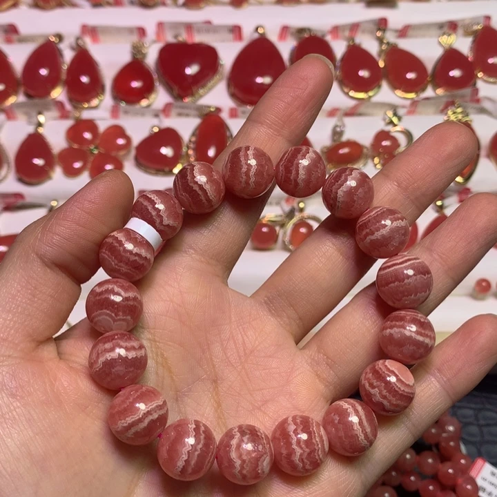 未镶嵌菱锰矿（红纹石）手绳12mm