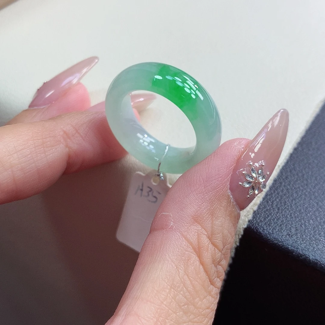 翡翠未镶嵌戒指17-18号