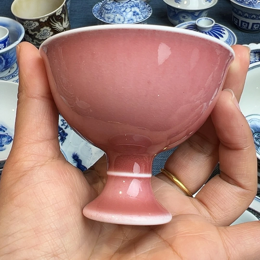 豇豆红高足小杯杯