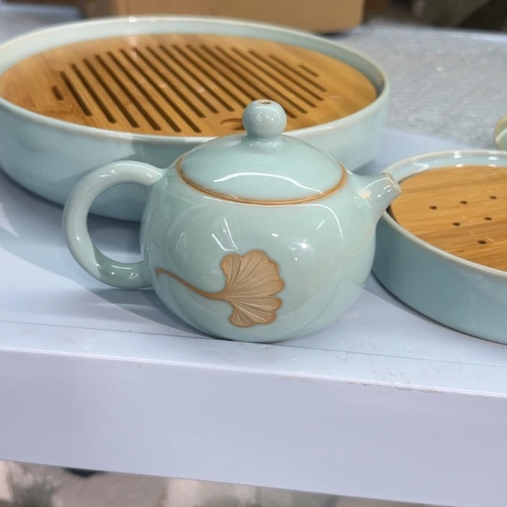 微瑕天青银杏叶手工大西施