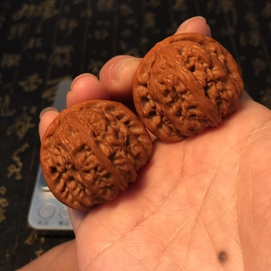 把件文玩核桃白狮子37mm