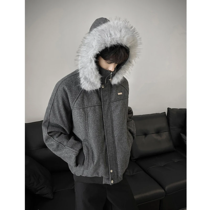 加绒短款女款小棉袄袄子爆款实拍图座山雕毛领连帽休闲棉服款上衣