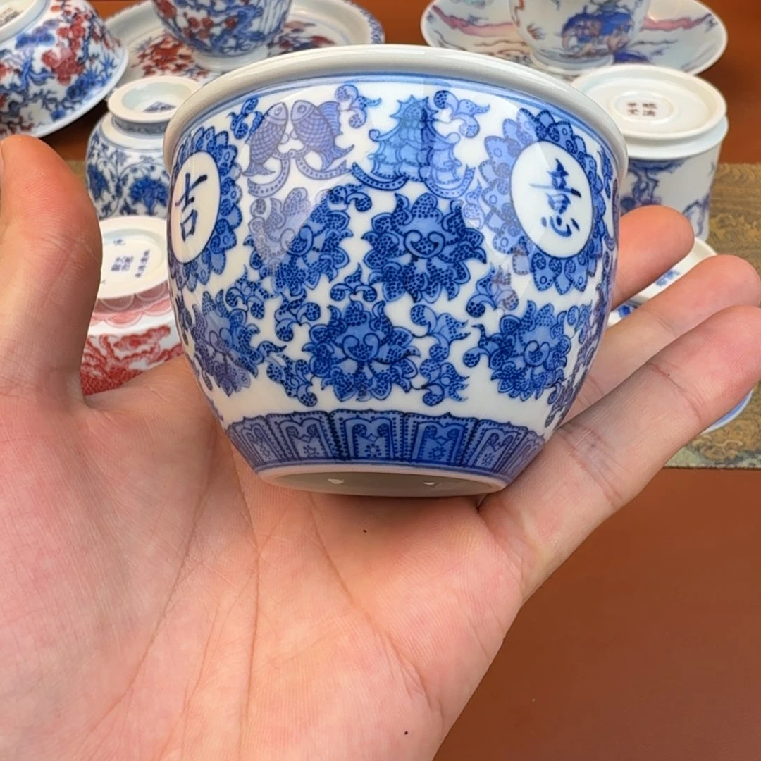瓷片景德镇茶器手工手绘