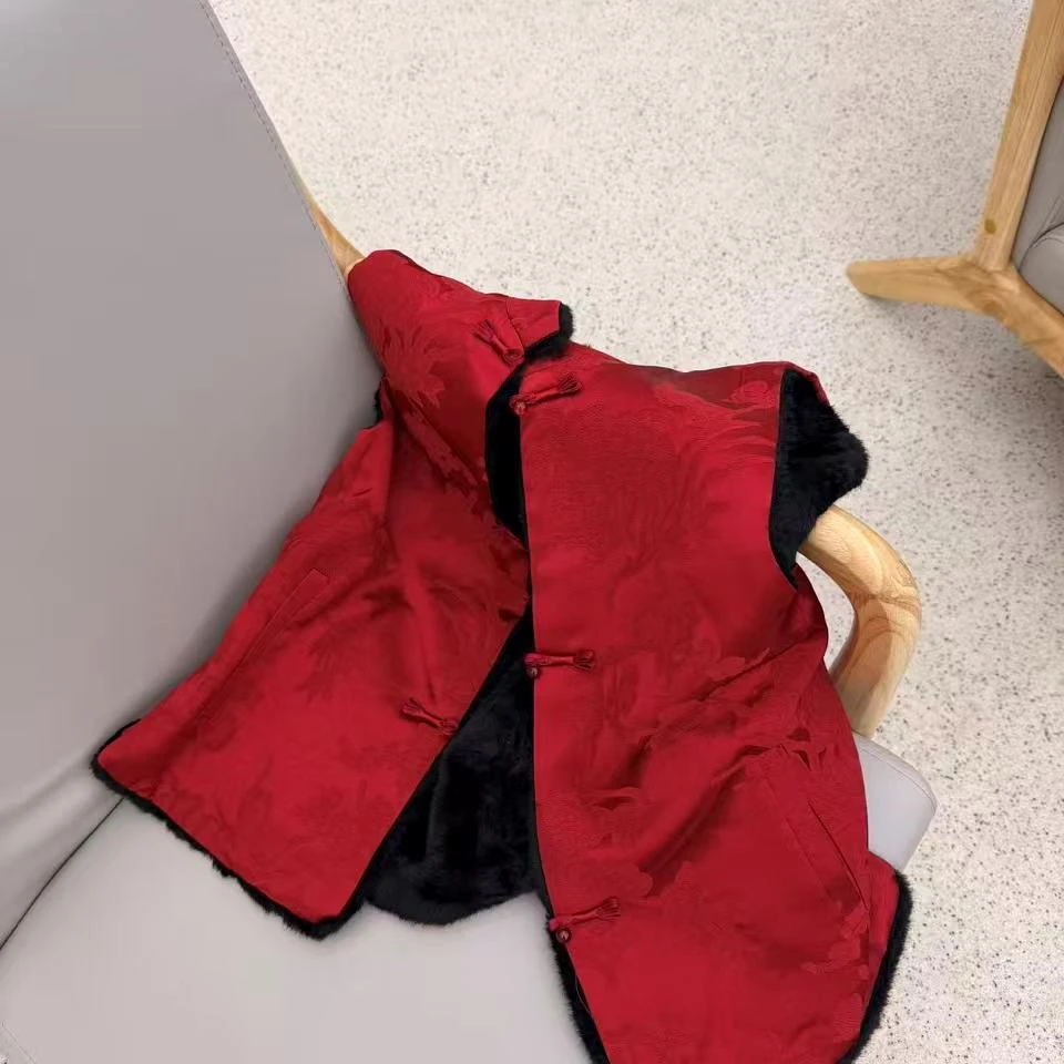 木子静-「故宫游」冬季新款新中式国风气质宽松上衣马甲