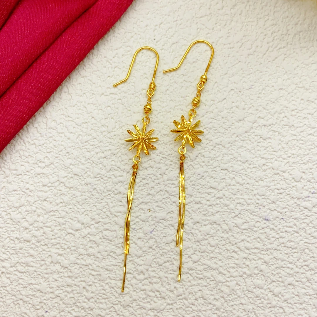 【木韵阁】足金999 黄金5G芒星耳钩时尚百搭耳钩 3.1