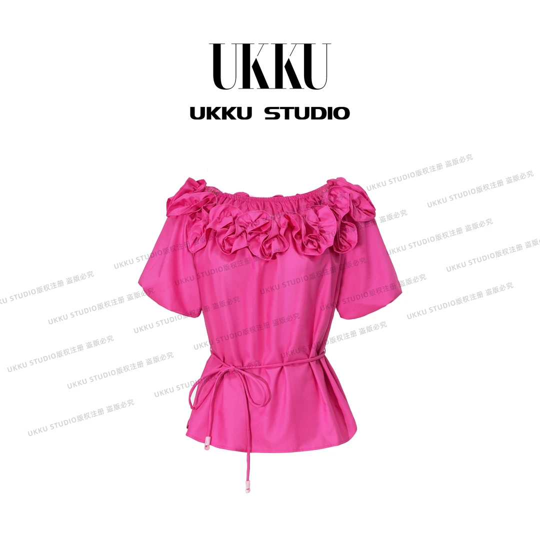 XY【UKKUSTUDIO】休闲设计师百搭女装时尚气质夏季上衣614211