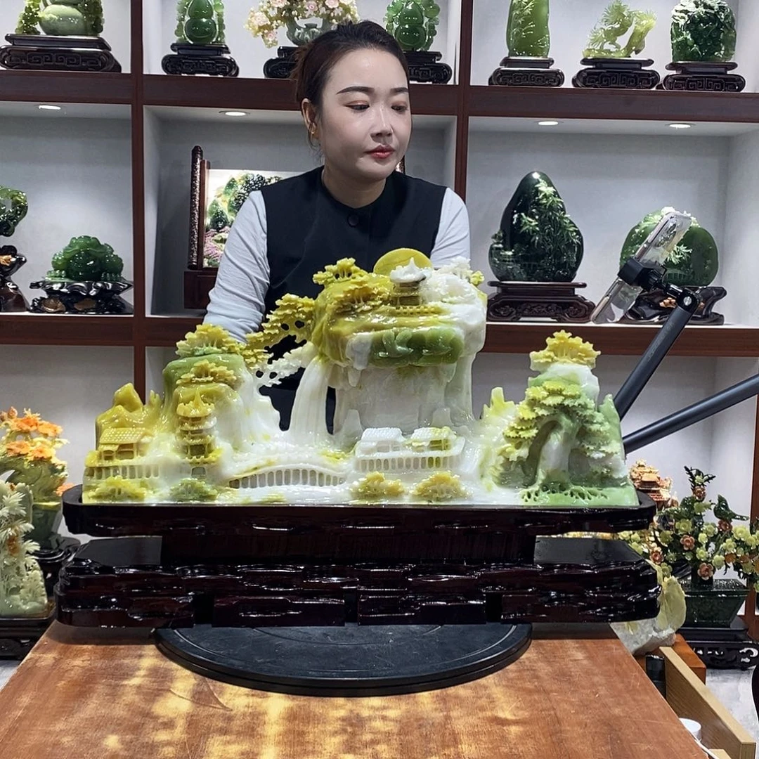 霍***兄玉山水摆件 玄关摆件