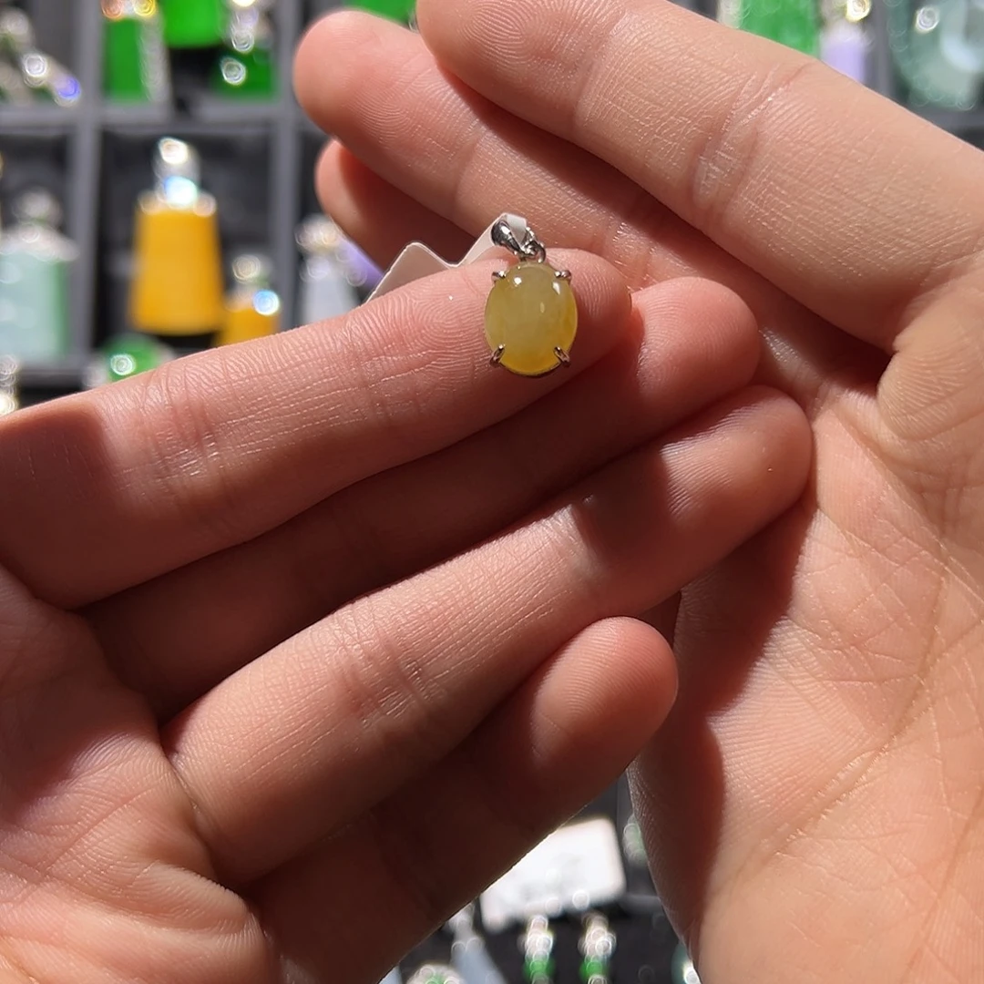 翡翠银S925镶嵌吊坠(不含链)