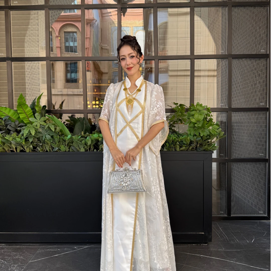 气质白色长款长裙法式仙女风时尚春夏秋连衣裙婚纱显瘦新复古风