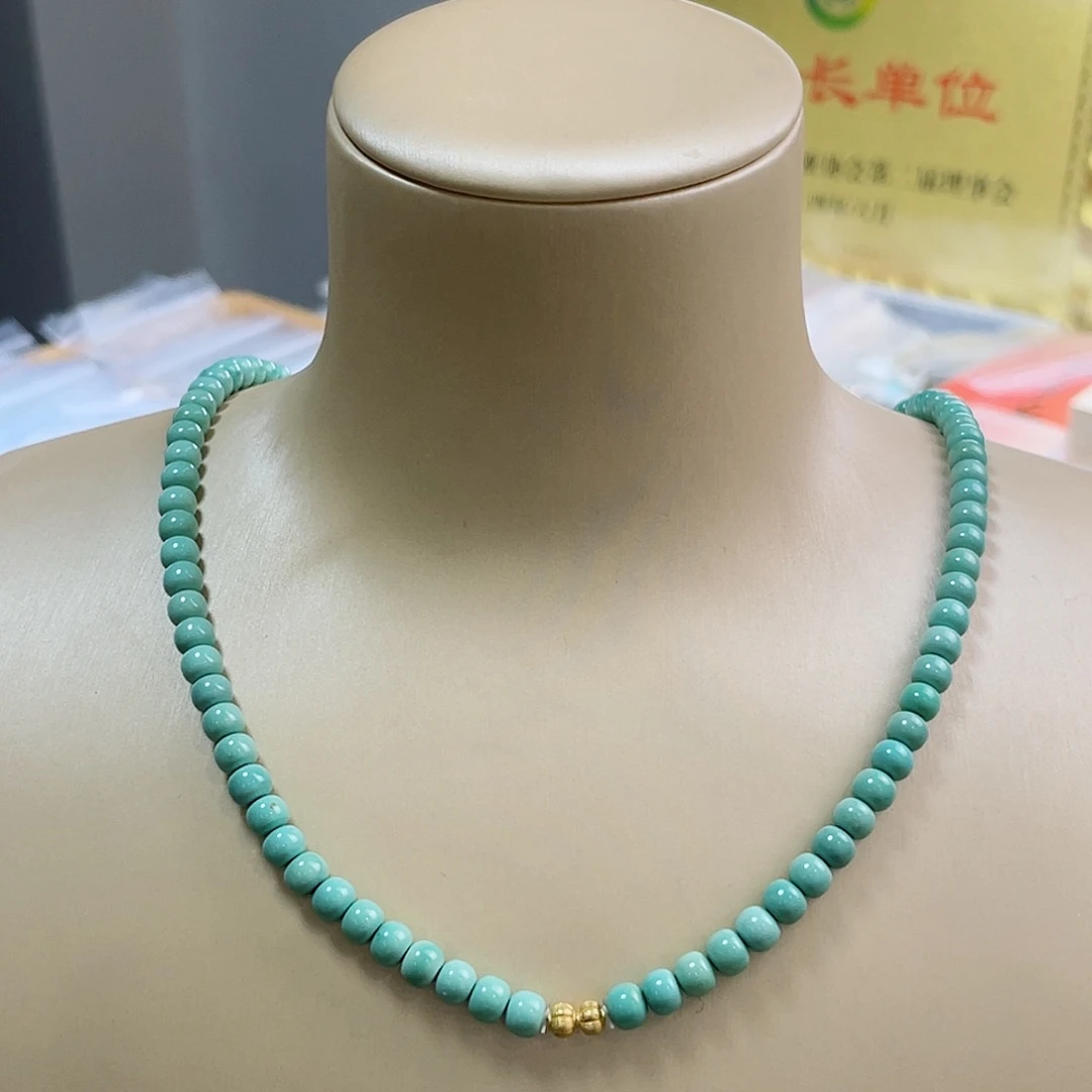 绿松石珠宝奇石18K金镶嵌