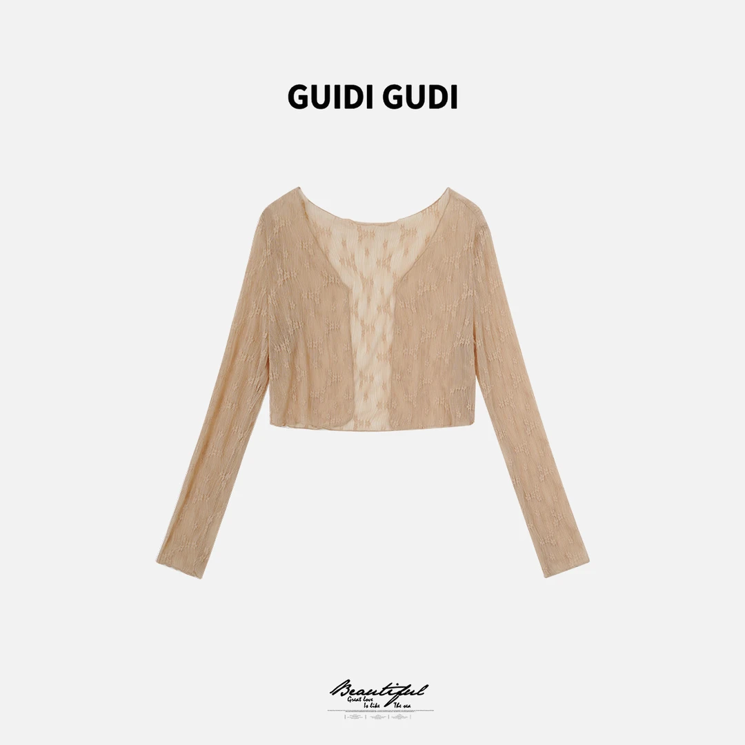 GUIDI GUDI【时光变迁】气质慵懒法式黄加蓝长袖外套