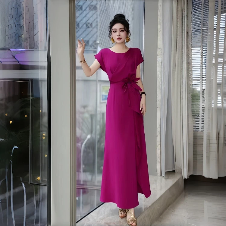 气质简约连衣裙气质长裙显瘦轻奢法式优雅丝滑垂感缎面高级连衣裙