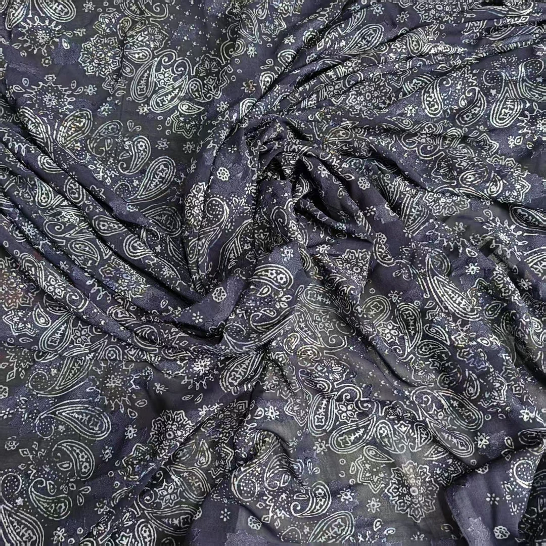 新款【暮色星蔓】140*140重磅香云烧花高货重磅国风高端丝巾-S7