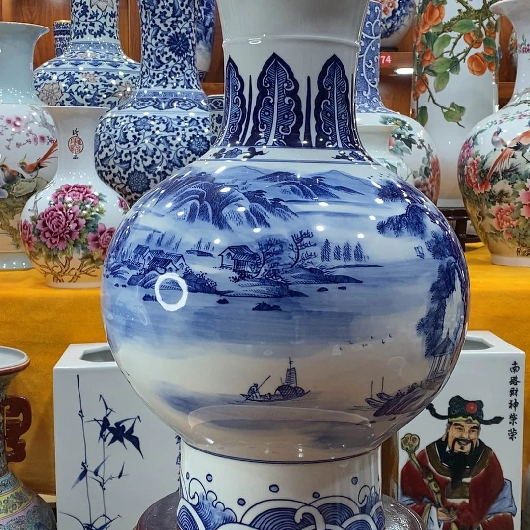 摆件?****i景德镇陶瓷青花赏瓶