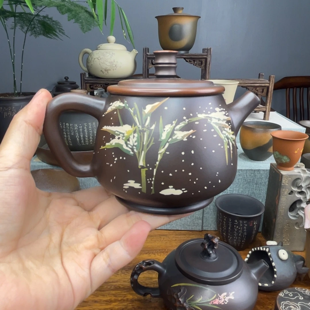 少***』紫陶壶雪竹精品壶