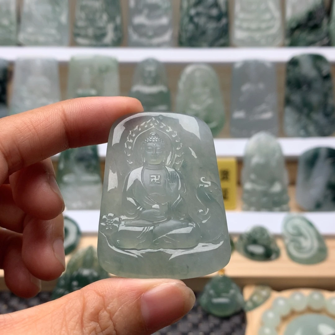 翡翠未镶嵌吊坠(不含链)阿弥陀佛
