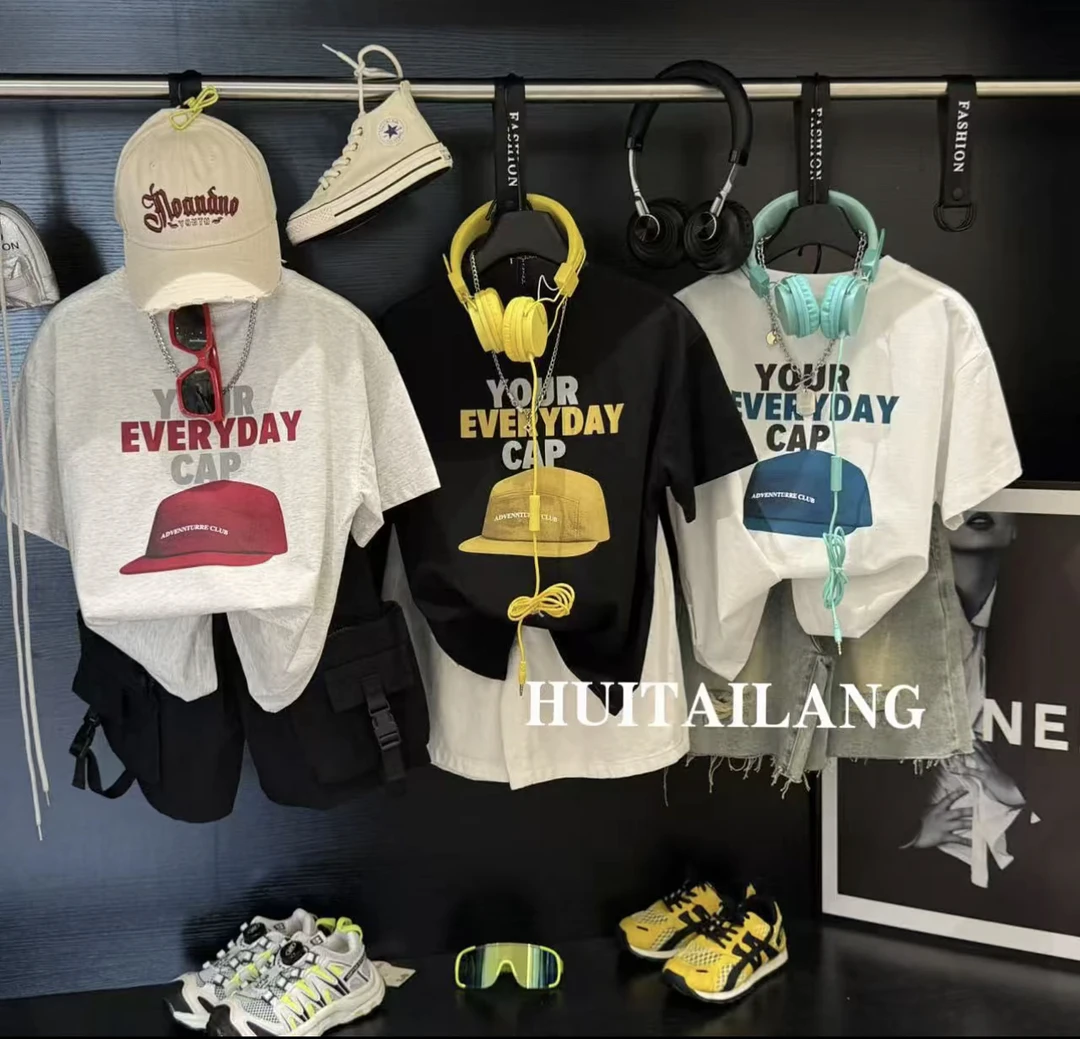 100%纯棉亲子儿童夏季洋气纯棉半袖印花男童T恤D88百搭时尚ins