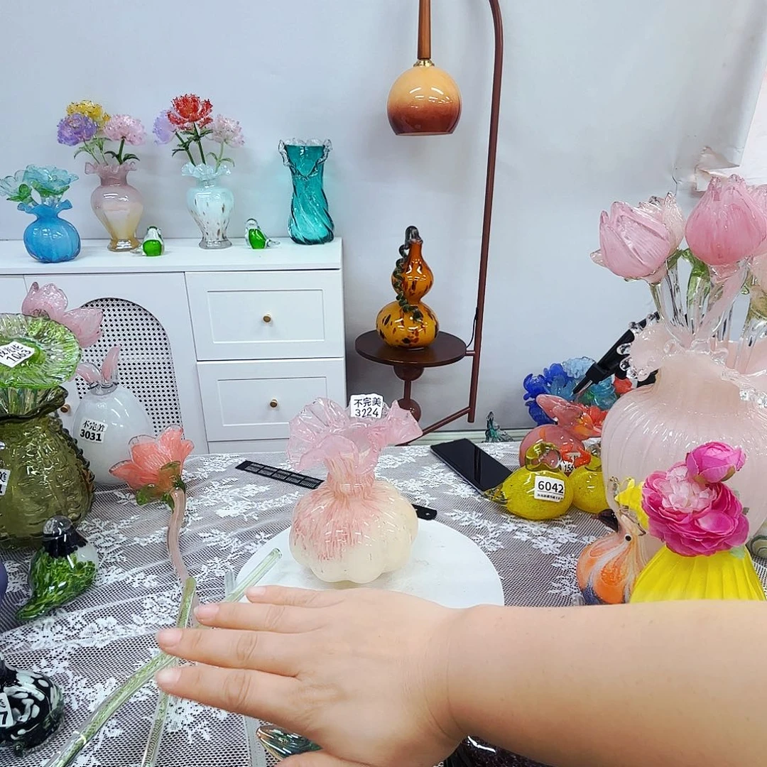 3224 琉璃花瓶花器艺术品不完美