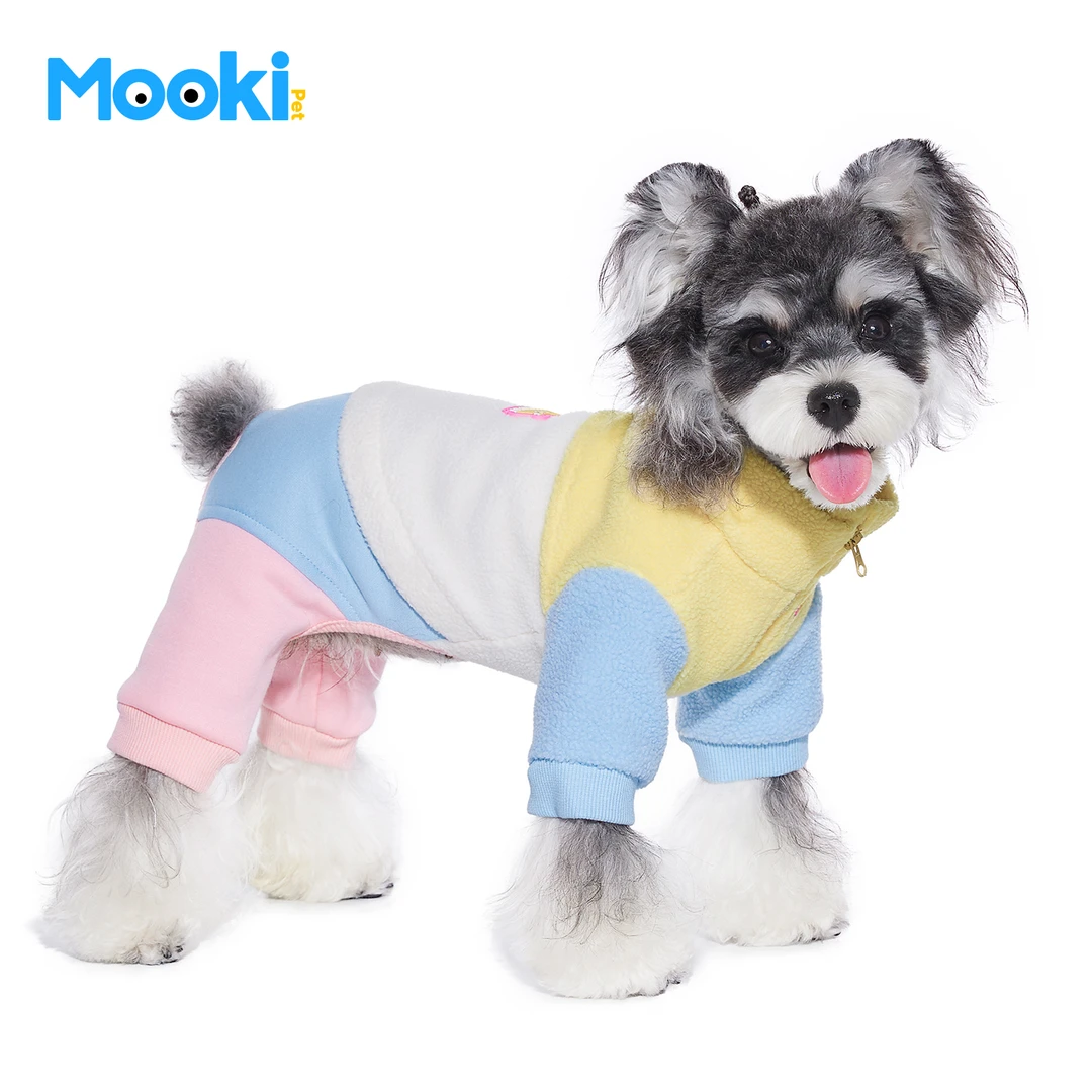 mookipet狗狗冬季新款四脚衣西高地比熊雪纳瑞小型犬加绒保暖卫衣