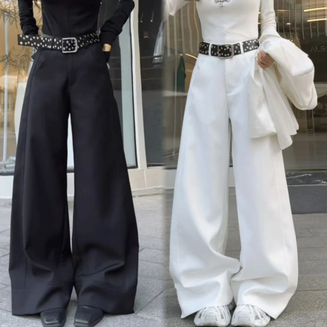 美式炸街高品质西裤女2025春夏新款百搭垂感宽松显瘦拖地裤