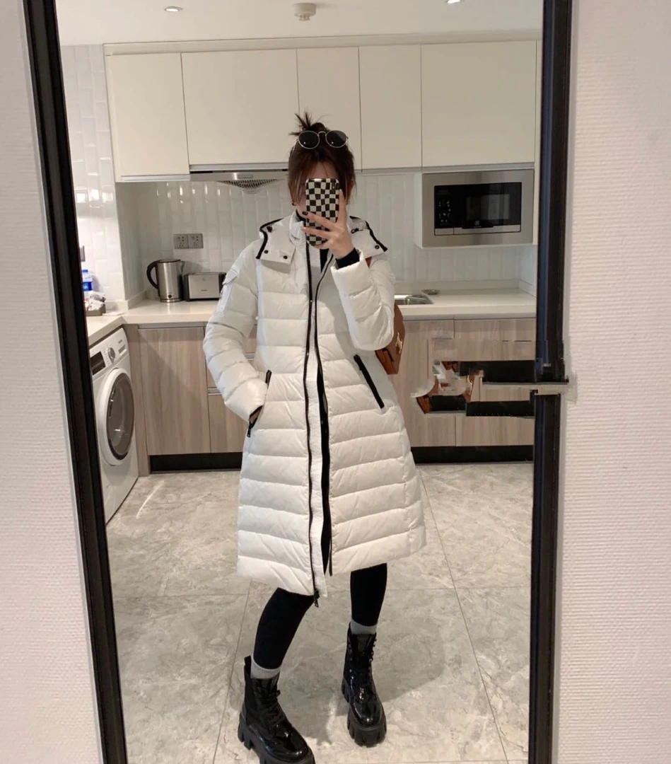 99新 MONCLER  bb1018 Moka系列可拆卸风帽保暖长款羽绒服 0码