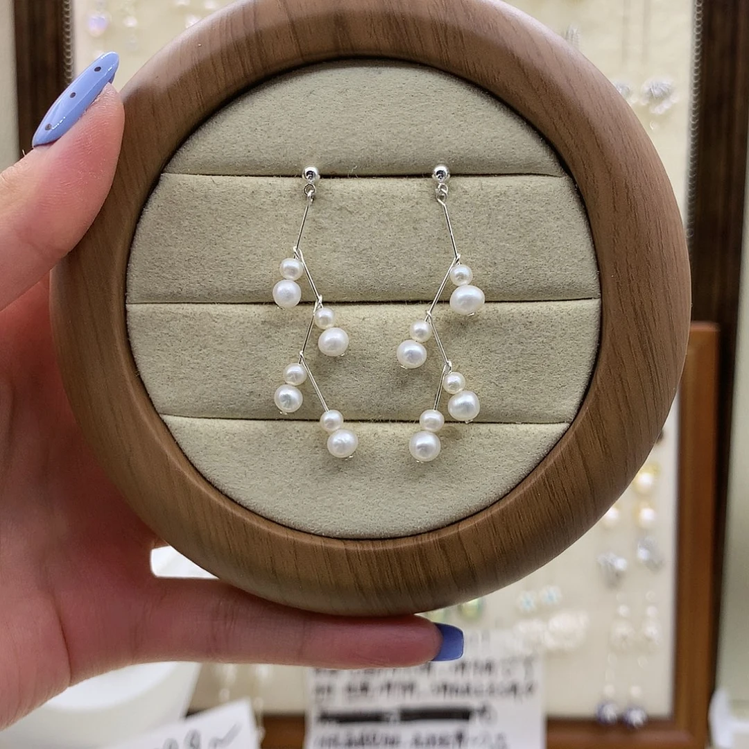 淡水珍珠耳饰银S925镶嵌