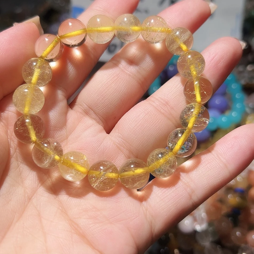 水晶手链未镶嵌10毫米黄水晶手链
