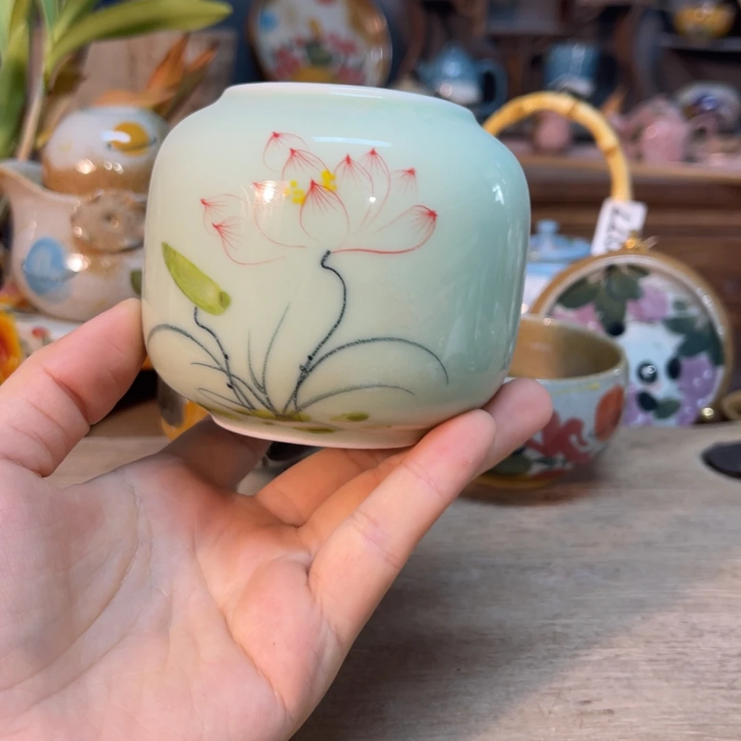 黄***河壶素浅陶瓷手工手绘