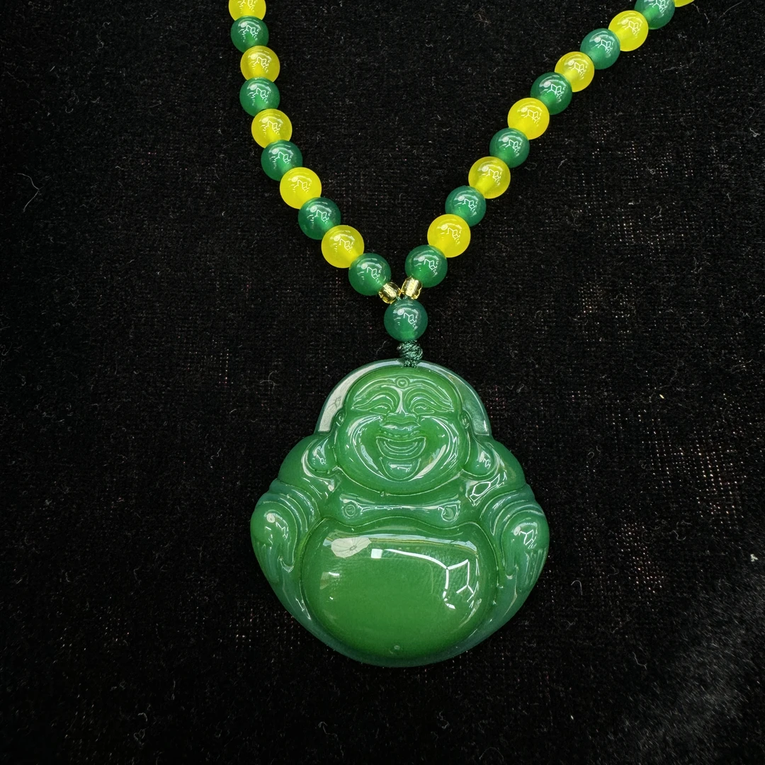 【大杨专属】 【证书+礼盒】 时尚百搭精美气质玉髓佛公吊坠 DD004111