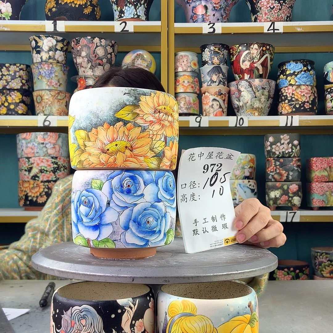 陶景德镇手工花盆972