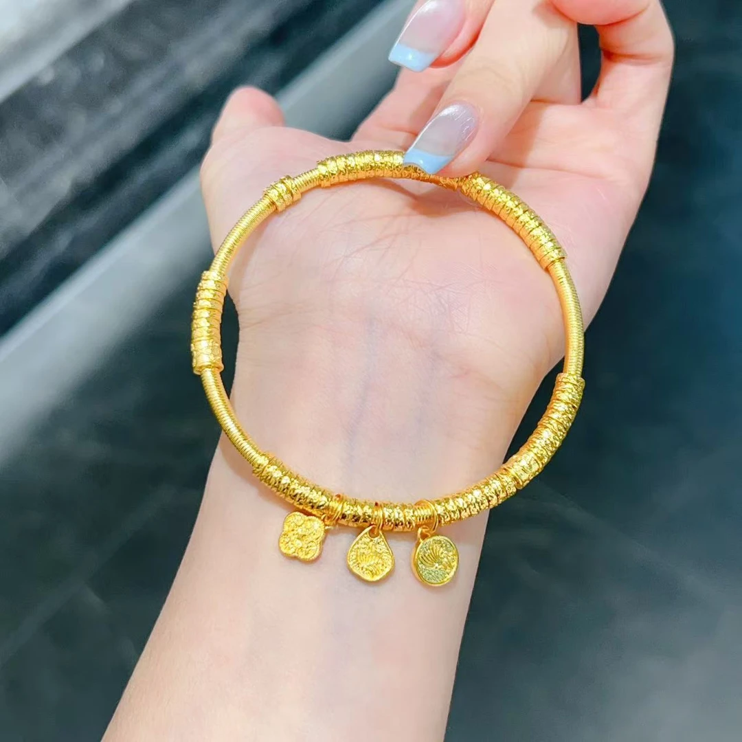 【新美源】足金999 古法工艺 钱串子传承盘缠镯