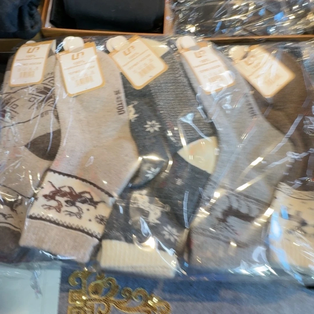 小***0羊剖层皮革10双女士冬季加厚保暖袜