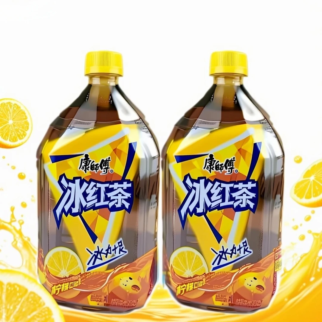 【1L×2瓶】康师傅冰红茶柠檬味风味果味茶饮料夏季果汁解渴网红饮品