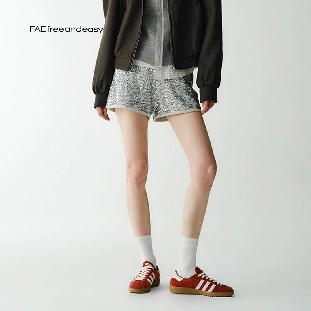 【Abing】FAEfreeandeasy 鎏金时代 亮片短裤 K54005