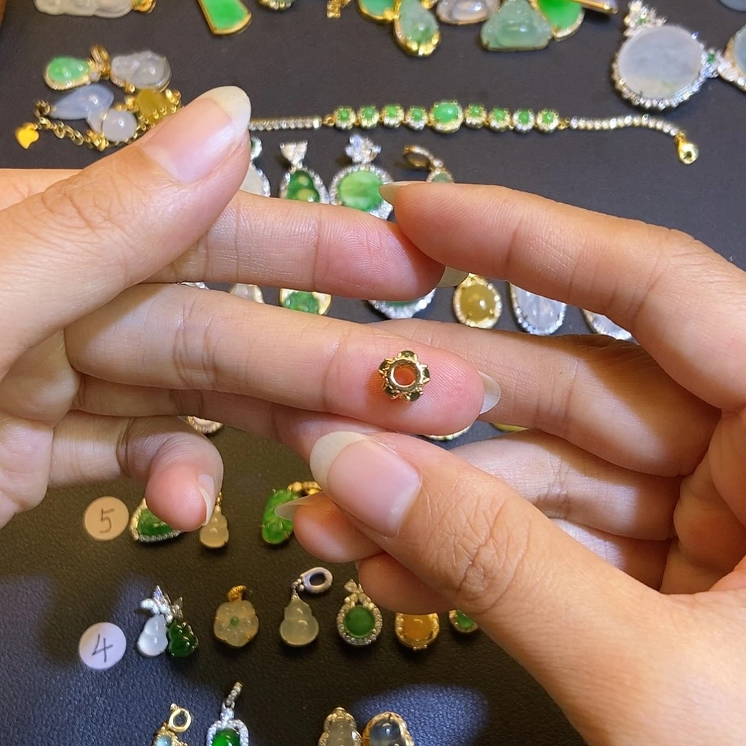 翡翠银S925镶嵌吊坠(不含链)